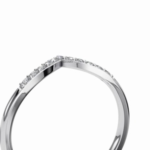 Elegante Anillo de Boda con Diamante Redondo Cultivado en Laboratorio, Forma de V Curva, Chapado en Rodio, Oro de 10K, 14K, 18K, Plata 925, 935, Regalo para Fiesta - Product Image 4