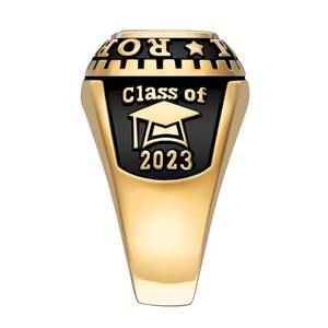 Anillo de Graduación de Plata de Ley para Mujer con Ónix, Cornalina, Lapislázuli y Madreperla, Personalizado para Escuela Secundaria o Universidad - Product Image 4