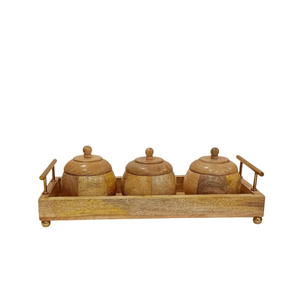 Ensemble de 6 bols en métal avec plateau de service en bois pour fruits secs, avec poignée, plateau à condiments, ensemble de décoration de luxe, cadeau - Product Image 5
