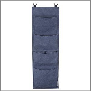 Hanging Metal Storage Organiser with 4 <b>Large</b> Velcro-Fastening Compartments for <b>Wardrobe</b> Clothes Storage - Product Image 1