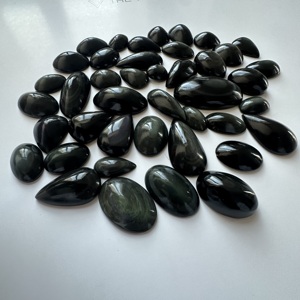 Cabujón de obsidiana negra TFH disponible para la venta, lote de 42 piezas y 300 gramos (1500), cristal curativo pulido a mano. - Product Image 4