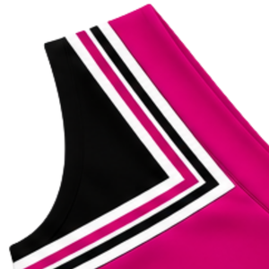 Haut d'uniforme de cheerleading rose vif sans manches, col en V, pour femmes et filles, idéal pour les équipes de danse et les compétitions - Product Image 3