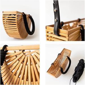 Bolso de madera para mujer, bolso de mano grande hecho a mano, bolsos de playa de paja, cesta de playa, bolso de madera, artesanías (# WHB3) - Product Image 4