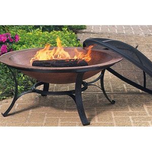 Brasero artisanal en cuivre, bol chauffant extérieur, centre de table en métal fait main, élégante décoration de patio pour résidences haut de gamme - Product Image 5