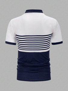Camisa a Rayas con Bloques de Color para Hombre, para Golf, Formal - Product Image 1