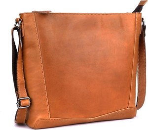 Nouveauté Sac bandoulière en cuir véritable pour femme, style classique, fermeture éclair, unisexe, usage quotidien, couleur beige, design à panneaux - Product Image 3