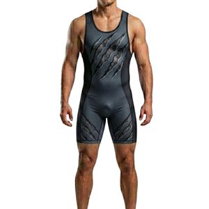 Purple Abstract Camouflage Wrestling <b>Singlet</b> Sublimated Breathable Printed Training Suit Anti Bacterial Wrestling <b>Singlets</b> - Product Image 4