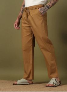 Super Quality Men Lightweight Smart Casual Straight Low <b>Elastic</b> Cotton Blended <b>Trousers</b> <b>Elastic</b> <b>Waist</b> Quick Dry Modern Office - Product Image 2