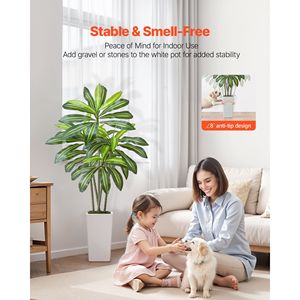 Albero Artificiale di Dracaena da 1,5 m, Palma Finta, Piante Tropicali Grandi, Vaso Alto Bianco con Alberi Grandi in Fibra di Vetro e Seta Sintetica - Product Image 5
