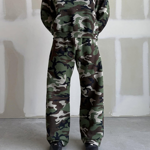 Sudadera con capucha de camuflaje para hombre, oversize, de forro polar, estilo vintage, con efecto desgastado por el sol y lavado ácido, informal, de manga regular - Product Image 3