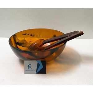 Latest Design Resin Salad Bowl <b>Serving</b> <b>Spoon</b> Fork Set Kitchenware Table Decor Housewares Custom Color Resin Salad Server Dishes - Product Image 6