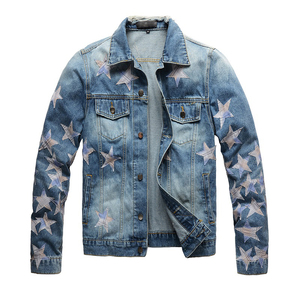 เสื้อแจ็คเก็ตเดนิมสโตนวอชผู้ชาย รุ่น Elite Vanguard International ทรงปกติ ติดกระดุม ลายดาวพิมพ์แบบลำลอง สำหรับฤดูหนาว - Product Image 6