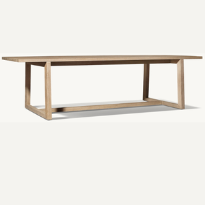 Mesa de comedor de madera de teca de diseño moderno, resistente y duradera, rectangular, para exteriores, en oferta. - Product Image 2