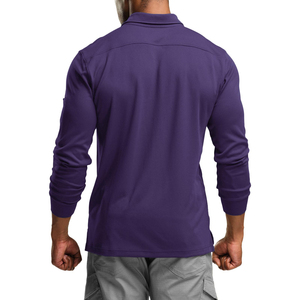 Mens <b>Long</b> <b>Sleeve</b> Polo Shirt Polyester Material Casual Breathable Quick Dry Athletic <b>Golf</b> <b>Top</b> Comfortable Fit For Daily Wear - Product Image 4