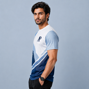 AP Men's Sporty Short Sleeve T-<b>Shirt</b> <b>Geometric</b> Pattern Sublimation Print Breathable Quick Dry Premium Quality Regular Fit O-Neck - Product Image 3