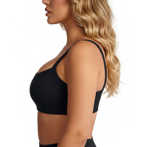 BRUIT INDUSTRIES Colores Personalizados Ligeros Cintura Alta Espalda Cruzada Logo Frontal Sin Costuras Alta Sujeción Spandex/Poliéster Yoga para Mujer - Product Image 5