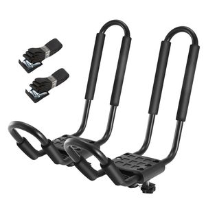 1 Par de Soportes Universales Reforzados Tipo J para Kayak, Capacidad de Carga de 220 LBS, Portaequipajes de Techo para Canoa, 2 Correas de Sujeción, Soporte de Techo para Coche - Product Image 4