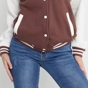 Custom Ladies Embroidered Varsity Jacket Genuine Leather Sleeves College Style OEM ODM Sample Service Available Now - Product Image 5