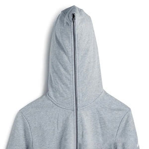 Men's Gray Hooded <b>Zip</b>-<b>Up</b> Sweatshirt Regular Fit Cotton French Terry Casual Streetwear With Front Logo Print Autumn Wear - Product Image 4