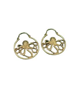 Pendientes de Aro con Diseño de Serpiente de Latón al por Mayor, Color Dorado, Estilo Bohemio, Pendientes Colgantes en Espiral para Mujer, Joyería - Product Image 1