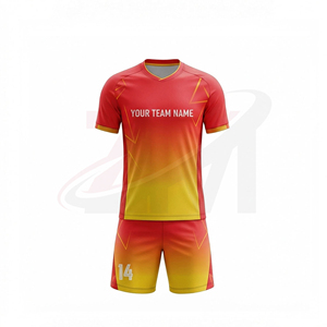 ชุดทีมฟุตบอลแบบกำหนดเอง เสื้อและกางเกงขาสั้นแบบซับลิเมชั่น คุณภาพสูง สำหรับการแข่งขันและฝึกซ้อม ชุดกีฬาขายส่ง - Product Image 2