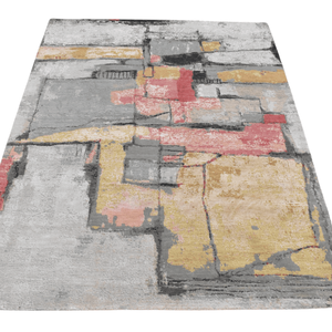 Alfombra de Lana Anudada a Mano con Diseño Abstracto, Alfombra Moderna y Minimalista para Sala de Estar de Lujo - Product Image 1
