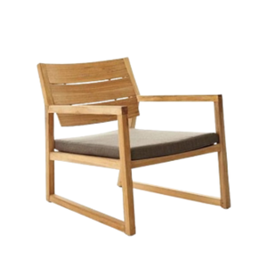Fauteuils de salon de jardin avec coussin bas en teck naturel, canapés de jardin, canapé une place - Product Image 3