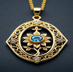 จี้รูปแมนดาลาสีทองสุดหรูประดับด้วยดอกไม้เพชรที่เปล่งประกาย ความสง่างามแบบชิคๆ พร้อมจำหน่ายในราคาขายส่ง - Product Image 3