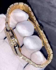 Montre BOJ P.P.009 pour homme, affichage analogique classique, baguette en moissanite, bracelet en alliage, boîtier plaqué or rose 20 mm, verre 41 mm - Product Image 4