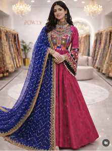 Ensemble Salwar Kameez Traditionnel en Georgette Brodé avec Top, Plazo et Dupatta Doux – Tenue de Soirée Ethnique pour Femme - Product Image 3