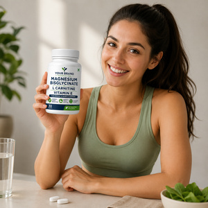 Tabletas de Bisglicinato de Magnesio, L-Carnitina y Vitamina E de Fabricante OEM para Adultos, Apoyo para la Energía, Músculos y Salud del Corazón - Product Image 6
