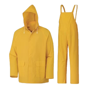 Yellow Waterproof Rain Suit Full Sleeve Hooded <b>Jacket</b> Pakistan Manufacturer Low Price Rain Suits Best Product Rain Suits Durable - Product Image 1