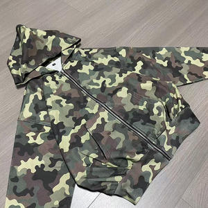 เสื้อมีฮู้ดมีซิปลายพรางโลโก้ออกแบบได้ตามที่ต้องการทุกเพศเฮฟวี่เวท100% คุณภาพสูงผ้าคอตตอนเฟรนช์เทอร์รี่มีซิป - Product Image 3