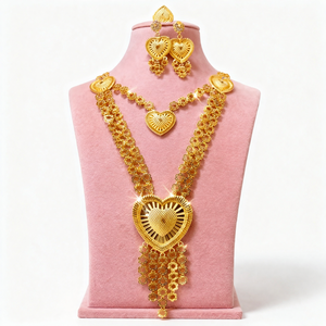 Parures de bijoux OEM 2022 pour femmes, plaquées or 24 carats, avec zircons, style vintage africain et indien, pour mariages et anniversaires - Product Image 3