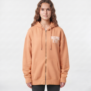 Sweat à capuche zippé pour femme, 100% coton, coupe lourde, épaules tombantes, style streetwear décontracté, fabrication sous marque privée - Product Image 1
