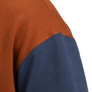 Sweat à capuche personnalisé pour homme, bleu rouille, en molleton de coton épais, color block, brodé, style streetwear, marque privée, fabrication OEM - Product Image 6