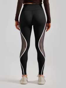 High Waist Full Length <b>Women</b> <b>Leggings</b> Black <b>White</b> Solid Sporty Stretch Breathable Eco-Friendly Lightweight Compression Seamless - Product Image 2