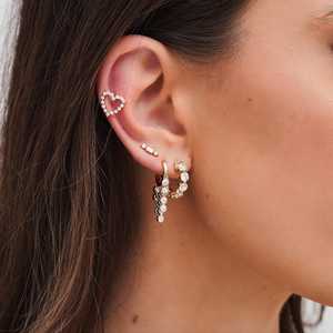 Diamond Hoop Earrings 14K 18K Solid Gold Round Cut Lab Grown Hinge Bezel Set Wedding Minimalist Luxury <b>Huggies</b> Jewelry Wholesale - Product Image 6