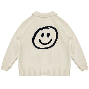 Pull d'hiver pour hommes avec logo personnalisé OEM & ODM Haut en tricot de coton avec col rond <span class=keywords><strong>Smile</strong></span> Jumpers Cardigan Knitwear - Product Image 2