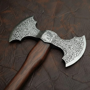 Damascus Steel Double Head <b>Axe</b> Artisan Made Outdoor Equipment Tool With Balanced Design Damascus Steel Double Head <b>Axe</b> - Product Image 3
