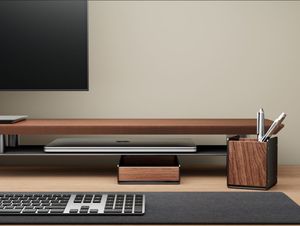 Wholesale Large Capacity Walnut Wood Handmade Modern Single Desktop Pen Container Pencil Holder Stationery Storage Box <b>Home</b> - Product Image 3