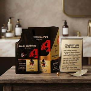 Shampoo colorant capillaire OEM ODM, coloration permanente des cheveux gris, flacon de 200 ml - Product Image 1