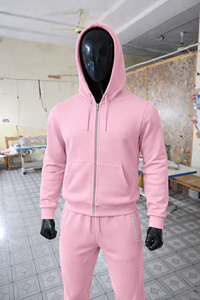 Men's <b>Pink</b> Zip Up Hoodie Sweat Suit Jogger Tracksuit <b>Set</b> <b>Gym</b> Workout Training Sportswear Custom Logo Wholesale OEM Supplier - Product Image 6