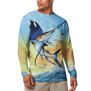 Camisa de Pesca de Manga Larga para Hombre, Estampado de Marlin, Protección UPF 50 Anti-UV, Ropa de Exterior con Estampado por Sublimación - Product Image 2