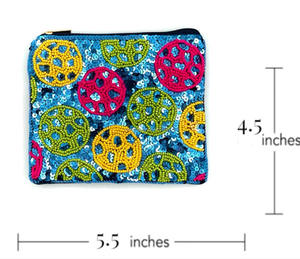 Handmade Embroidered <b>Balloon</b> Beaded Coin Purse Zipper Closure Cotton Fabric Eco-Friendly Durable High Quality Unisex Clutch Bag - Product Image 6