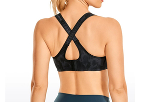 High for Sports <b>Bra</b> Adjustable X-Back Fitness Top Shockproof Full Coverage Plus Size Gym Activewear Breathable <b>Padded</b> Front - Product Image 3
