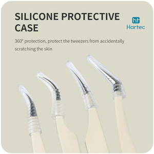 Ensemble d'outils professionnels de précision pour extensions de cils, en acier inoxydable léger, antidérapant, blanc mat, de qualité supérieure, avec poignée ergonomique - Product Image 6