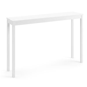 Consolle stretta da 48 pollici con gambe in legno massello, stile rustico, per ingresso e divano, colore bianco - Product Image 3
