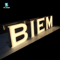Enseigne à lettres lumineuses frontales personnalisée, logo 3D LED éclairé en acier inoxydable, enseigne publicitaire extérieure pour magasin, enseigne électronique