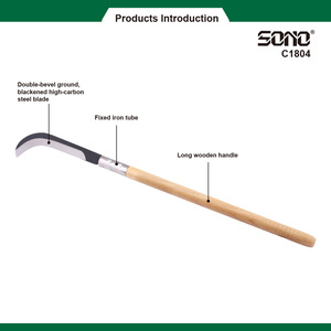SONO C1804 Faucille traditionnelle en acier au carbone avec manche en bois pour outils de jardin, conception manuelle durable - Product Image 4